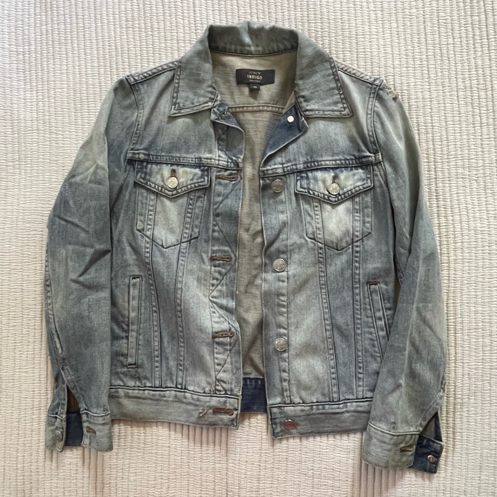 J Crew Distressed Denim Jacket